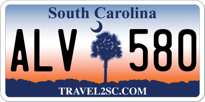 SC license plate ALV580