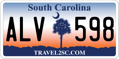SC license plate ALV598