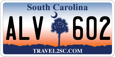 SC license plate ALV602