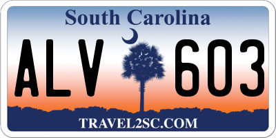 SC license plate ALV603