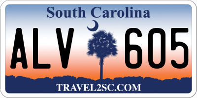 SC license plate ALV605