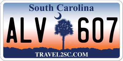 SC license plate ALV607