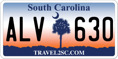 SC license plate ALV630