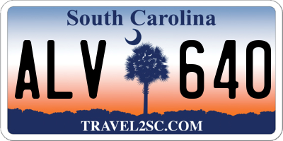SC license plate ALV640