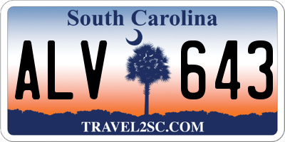 SC license plate ALV643