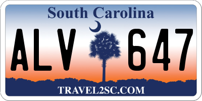 SC license plate ALV647