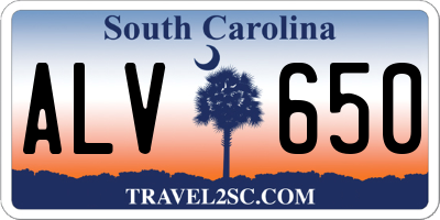SC license plate ALV650