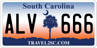 SC license plate ALV666
