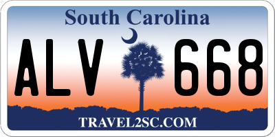 SC license plate ALV668