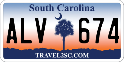 SC license plate ALV674