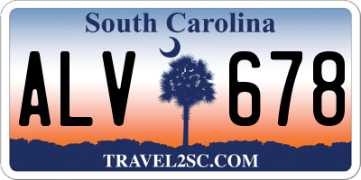 SC license plate ALV678