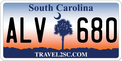 SC license plate ALV680