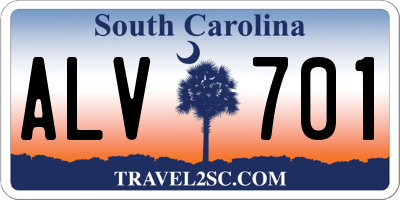 SC license plate ALV701
