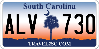 SC license plate ALV730