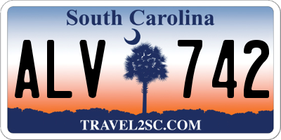 SC license plate ALV742