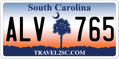 SC license plate ALV765
