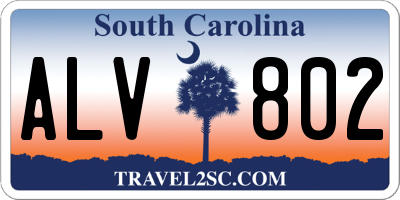 SC license plate ALV802