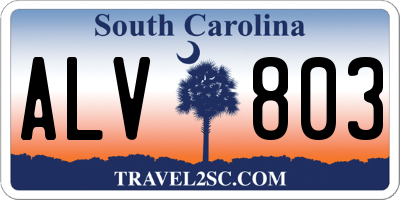 SC license plate ALV803