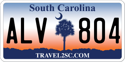 SC license plate ALV804