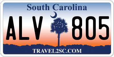 SC license plate ALV805