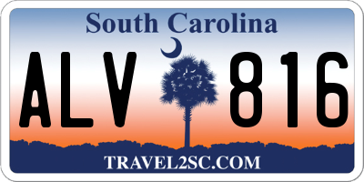 SC license plate ALV816