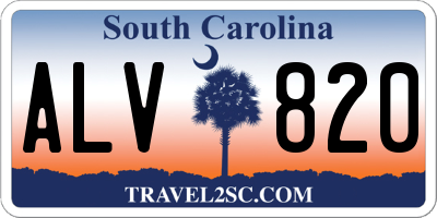 SC license plate ALV820