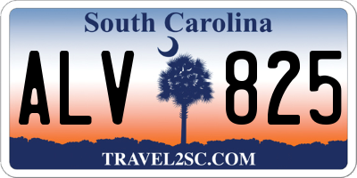 SC license plate ALV825
