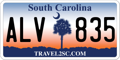 SC license plate ALV835