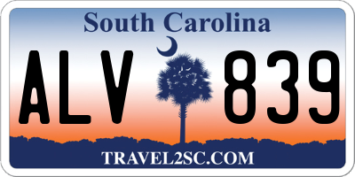 SC license plate ALV839