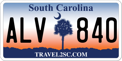 SC license plate ALV840