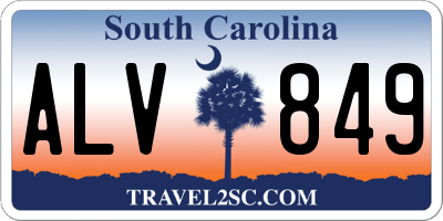 SC license plate ALV849