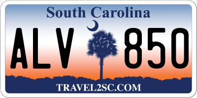 SC license plate ALV850