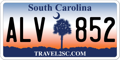 SC license plate ALV852