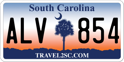SC license plate ALV854