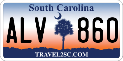 SC license plate ALV860