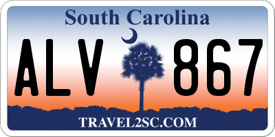 SC license plate ALV867