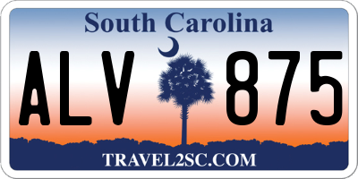 SC license plate ALV875