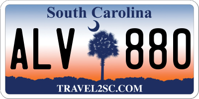 SC license plate ALV880