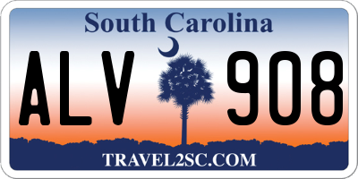 SC license plate ALV908