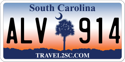 SC license plate ALV914
