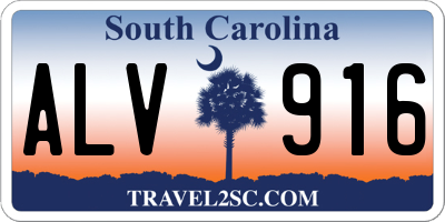 SC license plate ALV916
