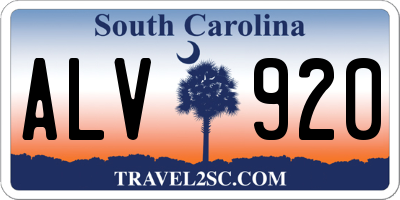 SC license plate ALV920