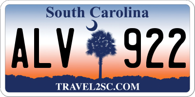 SC license plate ALV922