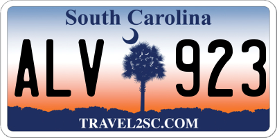 SC license plate ALV923