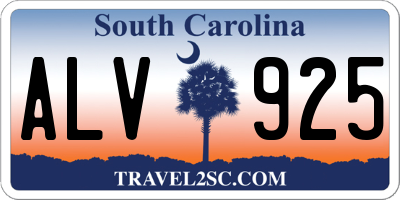 SC license plate ALV925