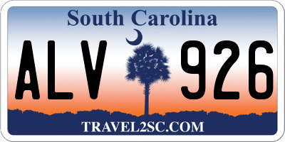 SC license plate ALV926