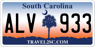 SC license plate ALV933