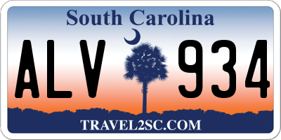 SC license plate ALV934