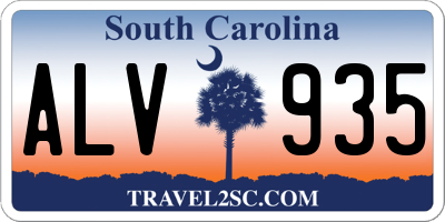 SC license plate ALV935
