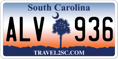 SC license plate ALV936
